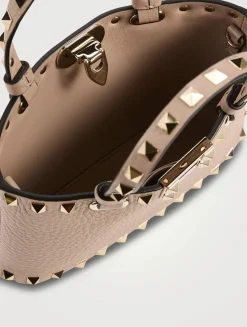 Mini Rockstud Leather Tote Bag