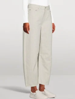 Miro Barrel-Leg Jeans In Stripe Print
