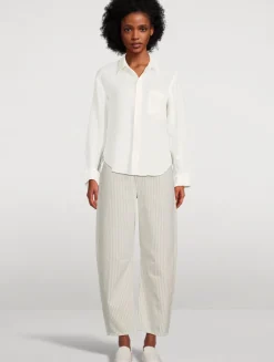 Miro Barrel-Leg Jeans In Stripe Print