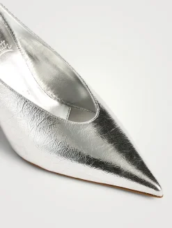 Miss Z Slimimule Metallic Leather Mules