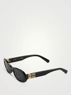Miu Glimpse Oval Sunglasses