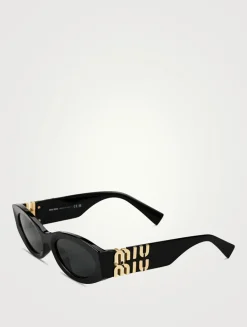 Miu Glimpse Oval Sunglasses