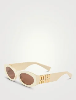 Miu Glimpse Oval Sunglasses