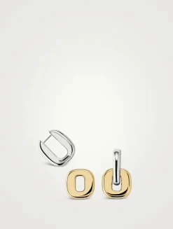 Mixed Metal Stevie Hoop Earrings