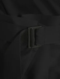 Mixed-Media Belted Midi Dress