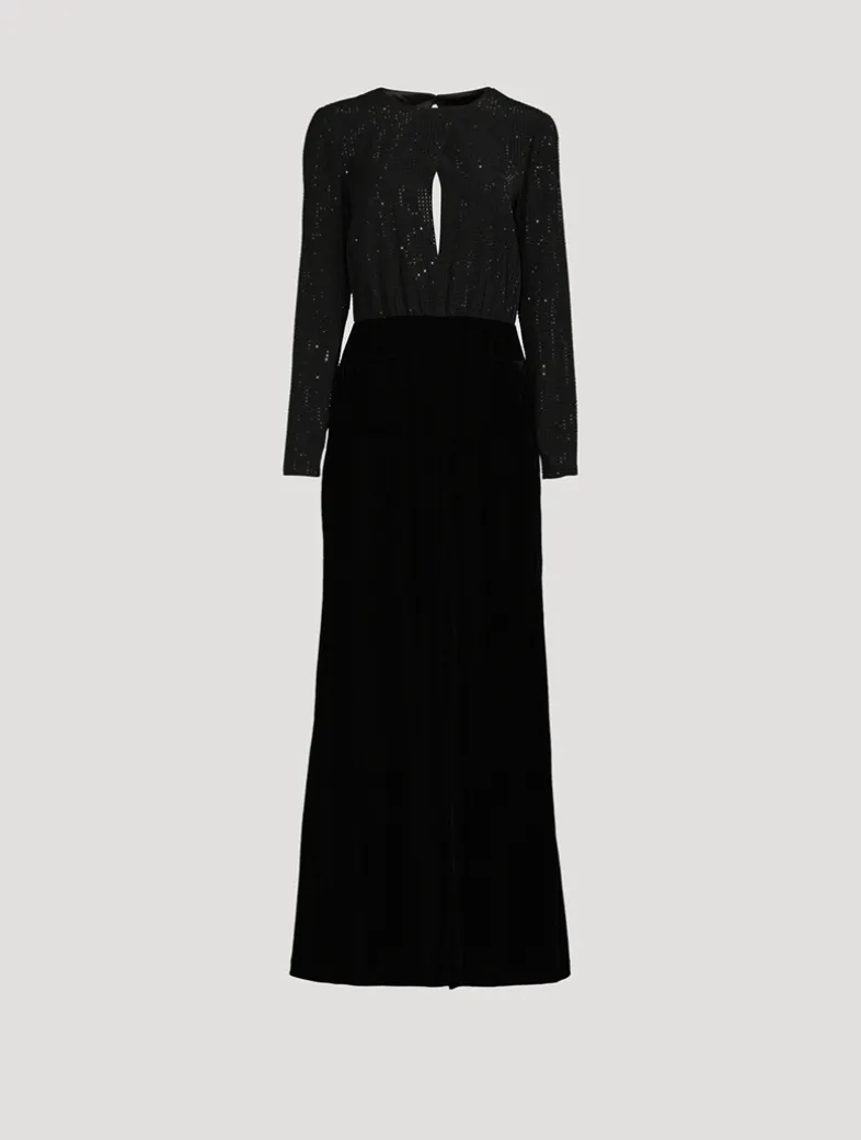 Mixed-Media Maxi Dress