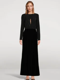 Mixed-Media Maxi Dress