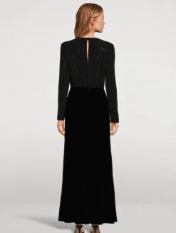 Mixed-Media Maxi Dress