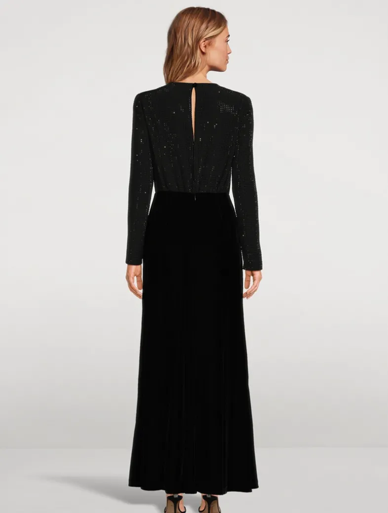 Mixed-Media Maxi Dress