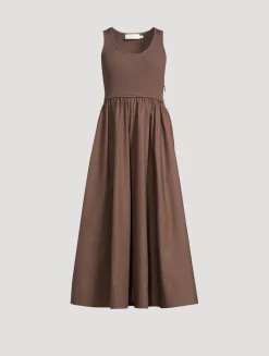 Mixed-Media Midi Dress