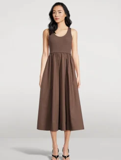 Mixed-Media Midi Dress