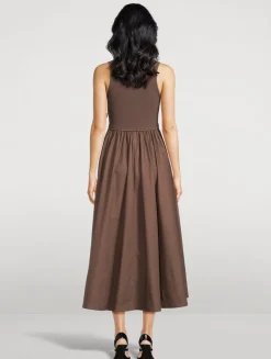 Mixed-Media Midi Dress