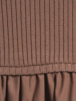 Mixed-Media Midi Dress