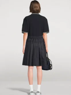 Mixed-Media Polo Dress