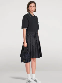 Mixed-Media Polo Dress