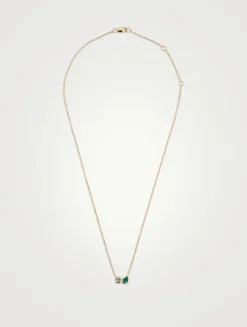 Mélia 14K Gold Emerald Toi Et Moi Necklace