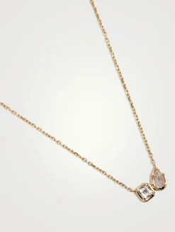 Mélia 14K Gold Moonstone Toi Et Moi Necklace