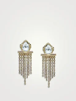 Mélia 14K Gold Pear Clear Topaz Stud Earrings