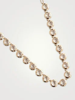 Mélia 14K Gold Tennis Necklace With White Topaz