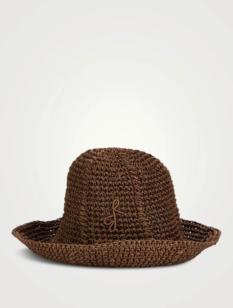 Monogram-Embellished Knitted Bucket Hat