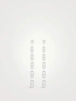 Move Link 18K Rose Gold Multi Pendant Earrings With Diamonds