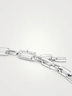 Move Link 18K White Gold Necklace With Pavé Diamonds