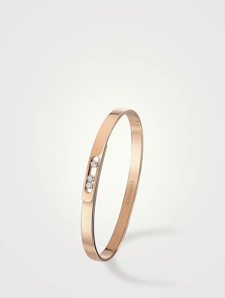 Move Noa 18K Rose Gold Bangle With Diamonds
