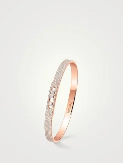 Move Noa 18K Rose Gold Pavé Bangle With Diamonds