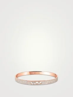 Move Noa 18K Rose Gold Pavé Bangle With Diamonds