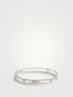 Move Romane 18K White Gold Bangle With Diamonds