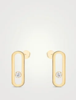 Move Uno 18K Rose Gold Earrings With Diamonds