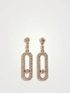 Move Uno 18K Rose Gold Earrings With Diamonds