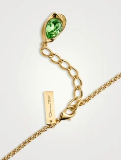 Multicolour Pear Crystal Chain Necklace