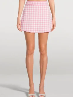 Muna Checkered Knit Mini Skirt