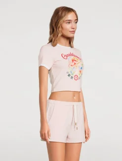 Mushroom Emblem Cropped T-Shirt