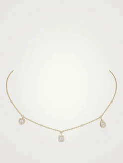 My Twin 18K Gold Trio Necklace With Diamonds