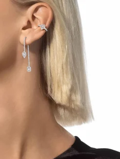 My Twin White Gold Hook And Stud Earrings With Diamonds