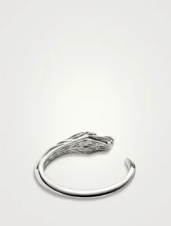 Naga Cuff Bracelet With Pavé Diamonds And Blue Sapphire