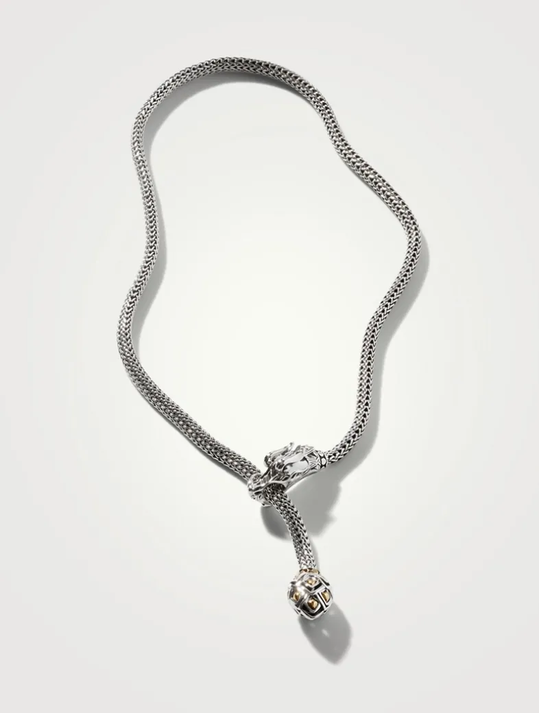 Naga Heritage 18K Gold And Sterling Silver Dragon Necklace