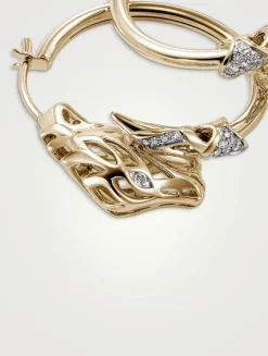 Naga 14K Gold Hoop Earrings With Pavé Diamonds