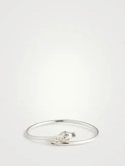 Naga Slim Sterling Silver Cuff Bracelet With Sapphire