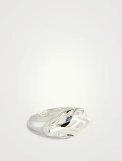 Naga Sterling Silver Ring With Sapphire