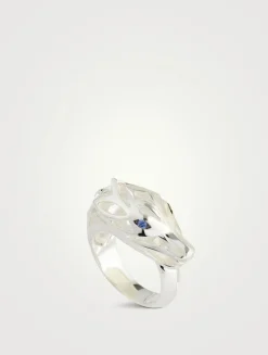 Naga Sterling Silver Ring With Sapphire