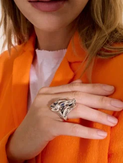 Naga Sterling Silver Ring With Blue Sapphire
