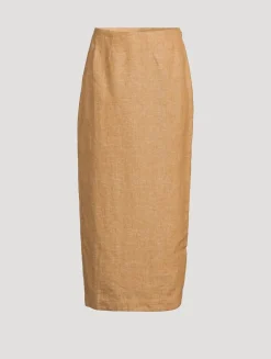 Nancy Linen Pencil Skirt