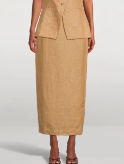 Nancy Linen Pencil Skirt