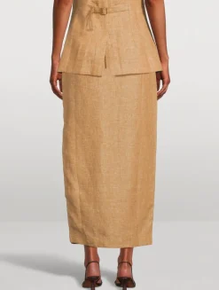 Nancy Linen Pencil Skirt
