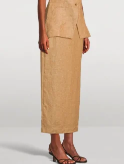 Nancy Linen Pencil Skirt