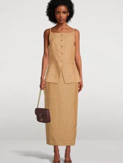 Nancy Linen Pencil Skirt