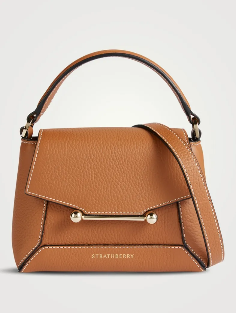 Nano Mosaic Leather Top Handle Bag